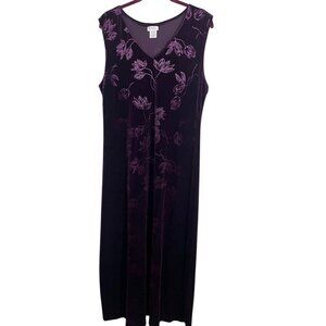 Hypnotic Dress Women M Purple Floral Tank Maxi Whimsigoth Fairy Retro Y2K Preppy